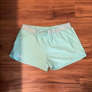 2/$20! Teal under armour shorts! Size M